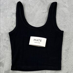 NEW Mate‎ The Label XS Organic Black Crop Top Tank